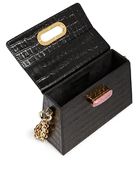Diba Croc-Embossed Leather Bag With Chain