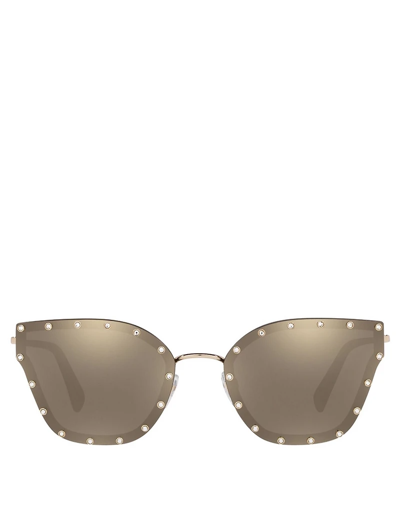 Crystal Studded Cat Eye Sunglasses