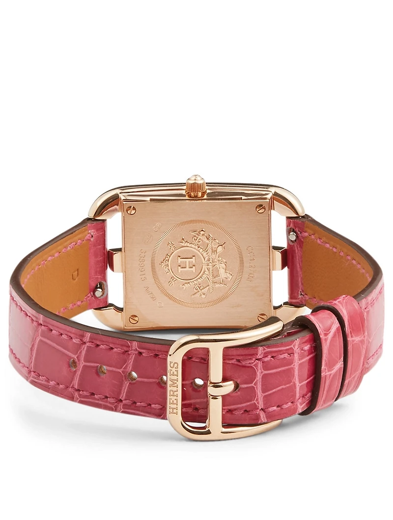 Small Cape Cod Rose Gold Alligator Strap Watch