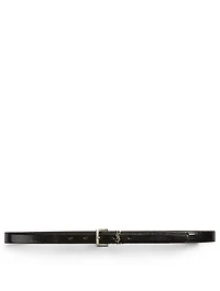 YSL Monogram Lizard-Embossed Leather Belt