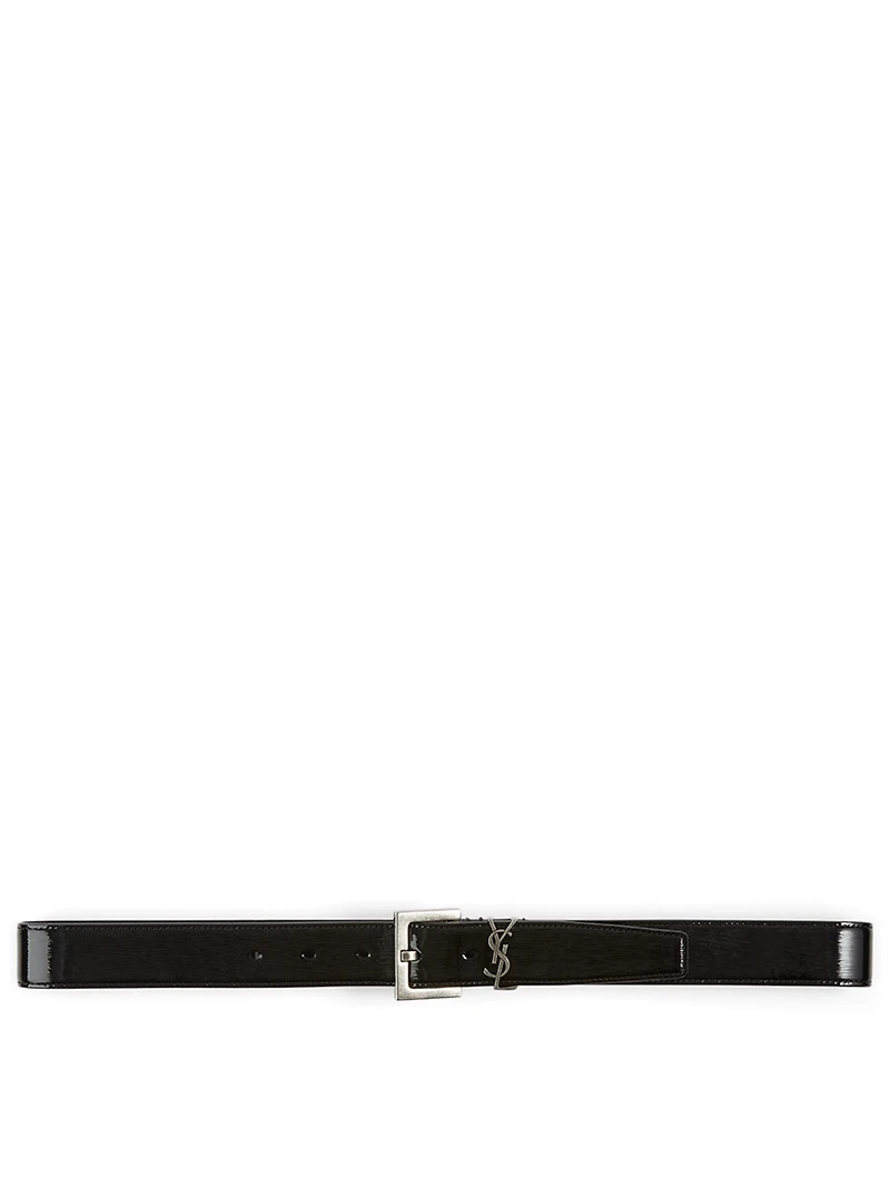 YSL Monogram Patent Leather Belt