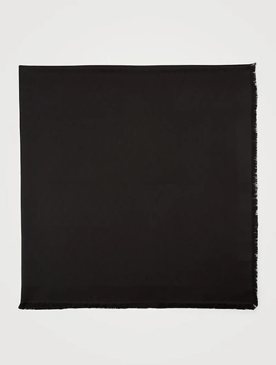 Silk And Wool Jacquard Monogram Scarf