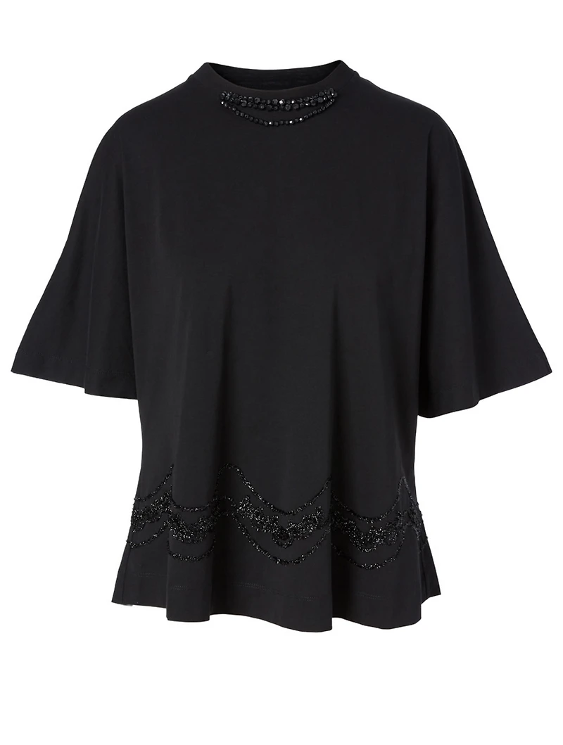 Cotton Beaded T-Shirt