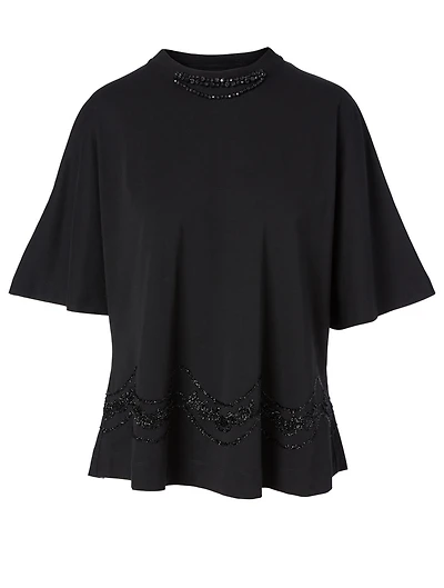 Cotton Beaded T-Shirt