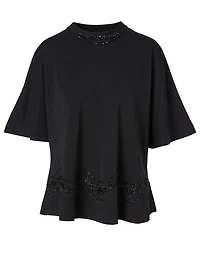 Cotton Beaded T-Shirt