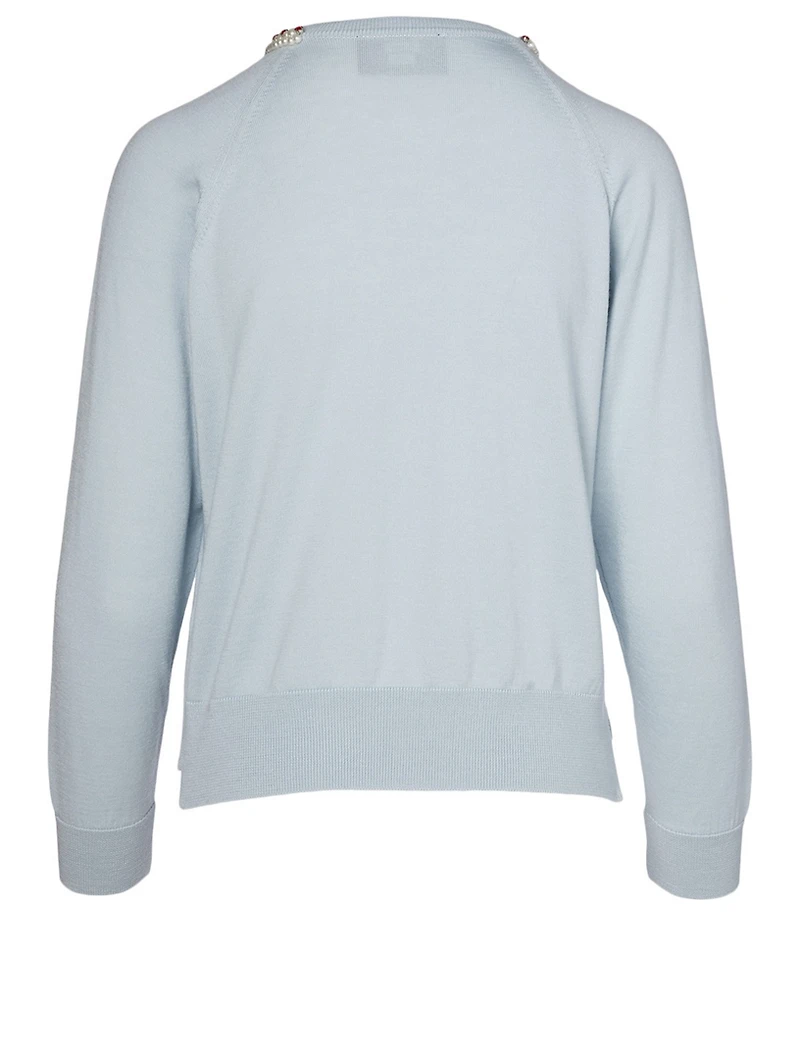 Wool And Silk Roundneck Cardigan