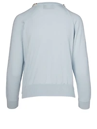 Wool And Silk Roundneck Cardigan