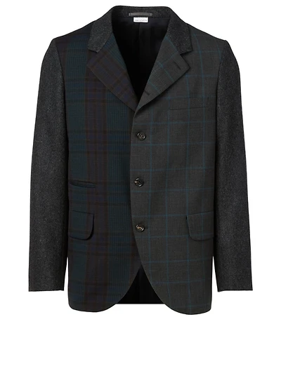 Wool-Blend Jacket Mix Check Print