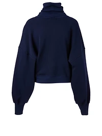 Balloon-Sleeve Turtleneck Sweater