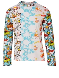 Cotton Long-Sleeve T-Shirt Comic Print