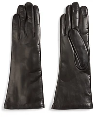 Four-Button Leather Gloves With Cashmere Lining