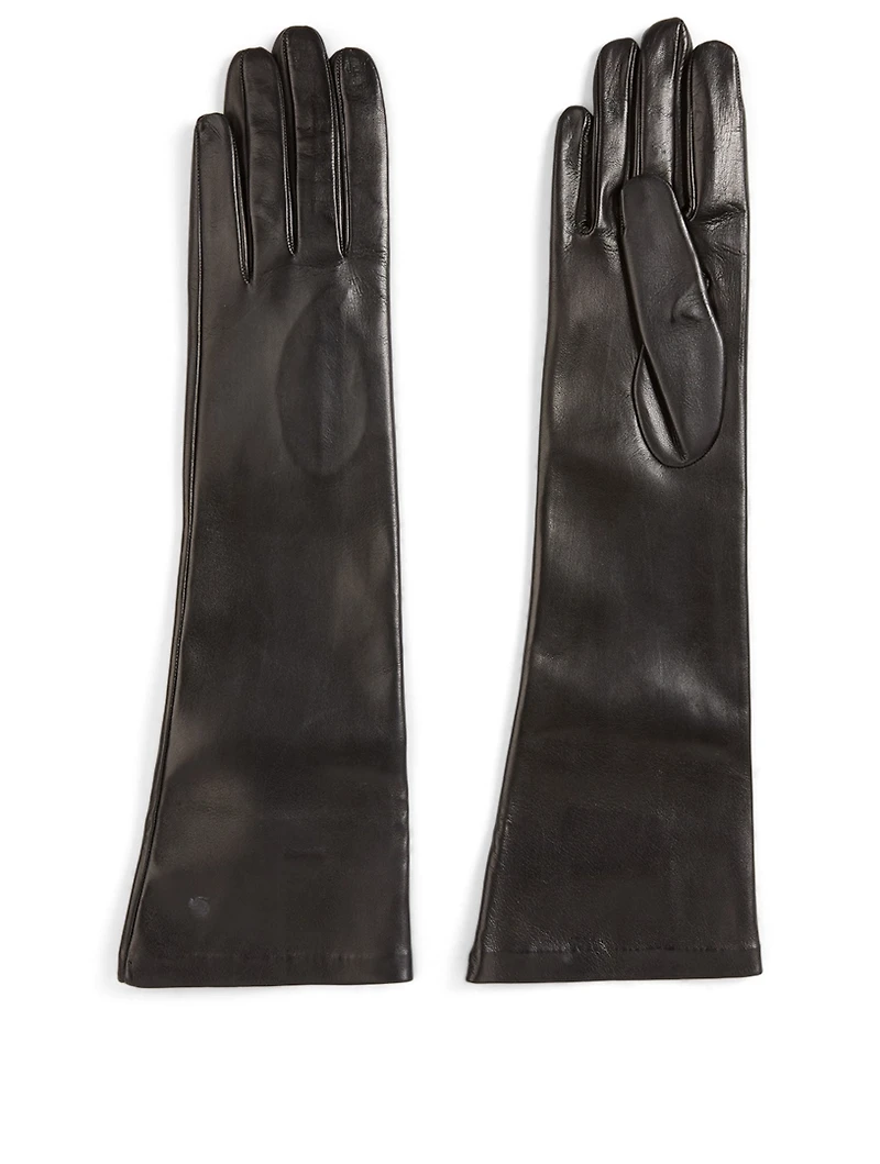 Long Silk-Lined Leather Gloves