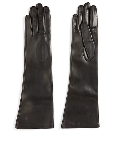 Long Silk-Lined Leather Gloves