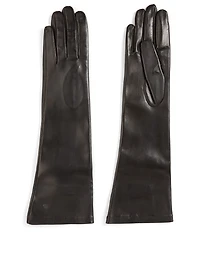 Long Silk-Lined Leather Gloves