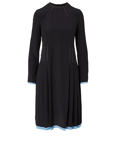 Silk-Blend Midi Dress