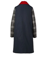 Wool Down Long Coat Check Print