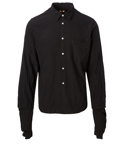 Long-Sleeve Slit Cuff Shirt