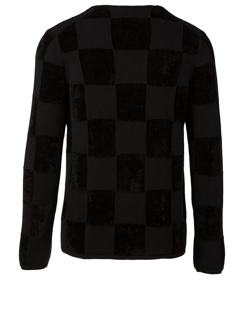 Wool-Blend Sweater In Check Print