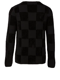 Wool-Blend Sweater In Check Print