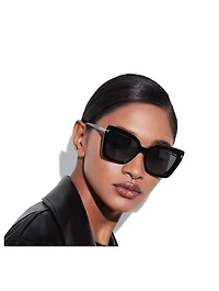 Square Optical Glasses With Blue Block And Clip-On Sunglass Lenses