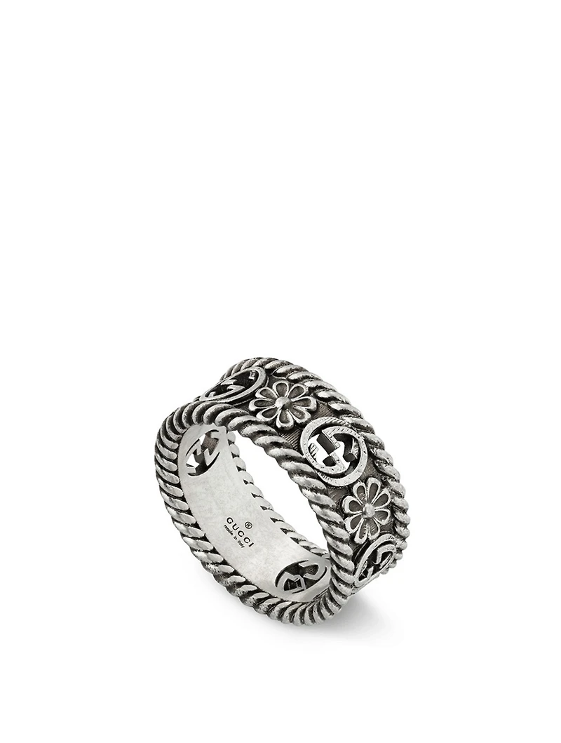 Interlocking G Silver Ring