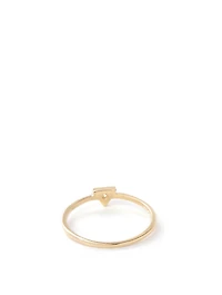 Cléo 14K Gold Triangle Stackable Ring With Diamonds