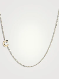 Customizable Love Letter 14K Gold C Necklace With Diamond