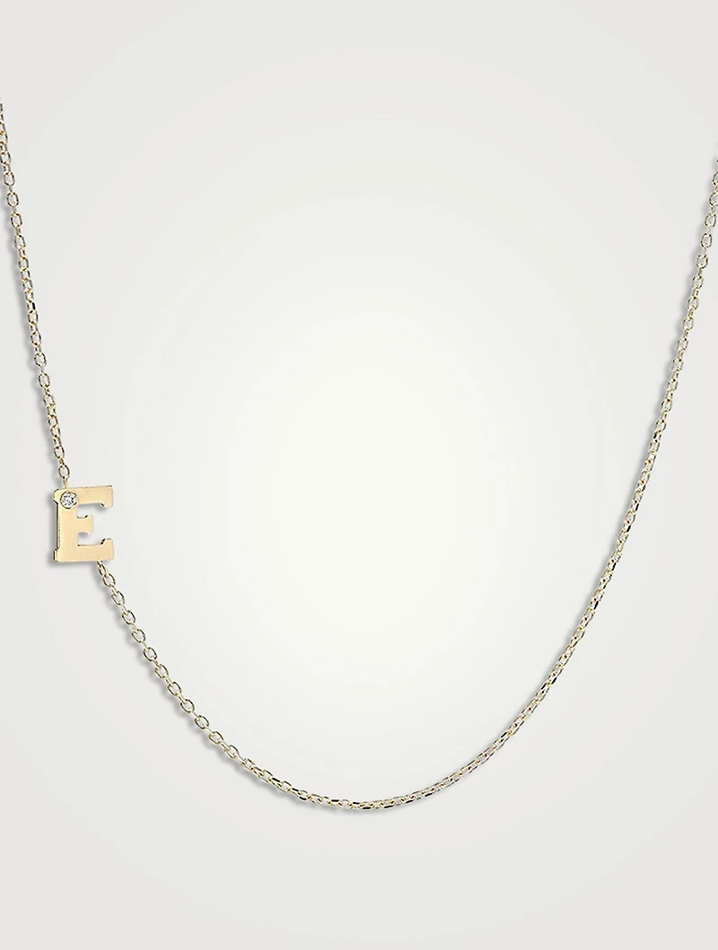 Love Letter Customizable 14K Gold Single Diamond Necklace
