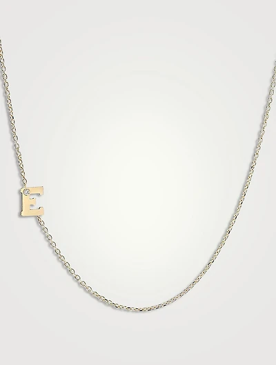 Love Letter Customizable 14K Gold Single Diamond Necklace