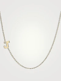 Customizable Love Letter 14K Gold J Necklace With Diamond