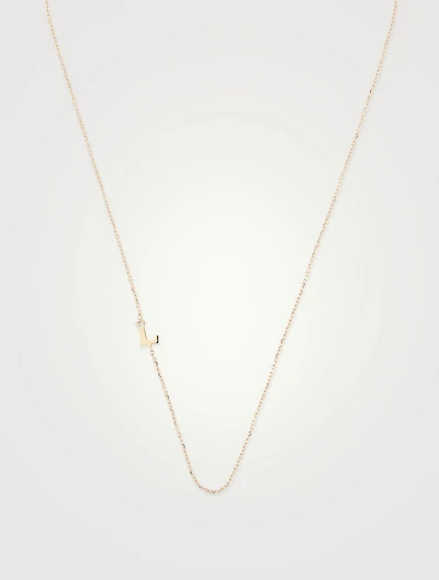 Love Letter 14K Gold L Initial Single Diamond Necklace