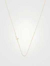 Love Letter 14K Gold L Initial Single Diamond Necklace