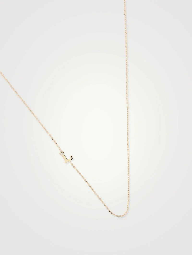 Love Letter 14K Gold L Initial Single Diamond Necklace