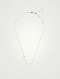 Love Letter 14K Gold R Initial Single Diamond Necklace