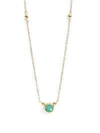 Bonheur 14K Gold Birthstone Necklace With Emerald