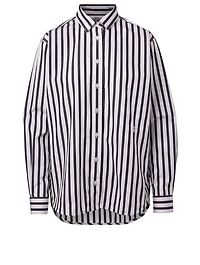 Capri Cotton Shirt Stripe Print