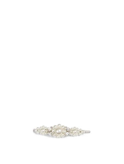 Large Crystal And Faux Pearl Flower Hair Pin