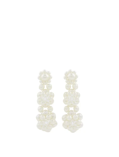 Three-Tier Faux Pearl Earrings