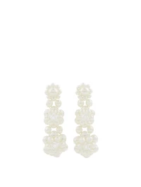 Three-Tier Faux Pearl Earrings