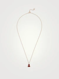 Petite Wulu 18K Rose Gold Red Agate Pendant Necklace With Diamonds