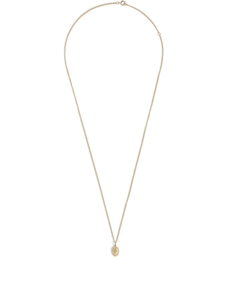 Star 10K Gold Diamond Pendant Necklace - 24" Chain
