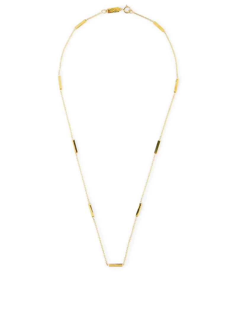 Short Gold Bar Necklace