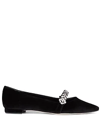 Putini Velvet Mary Jane Ballet Flats