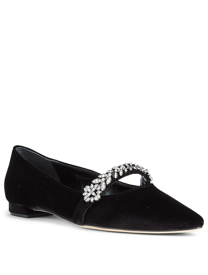 Putini Velvet Mary Jane Ballet Flats