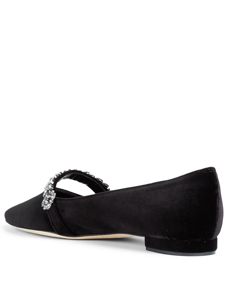 Putini Velvet Mary Jane Ballet Flats