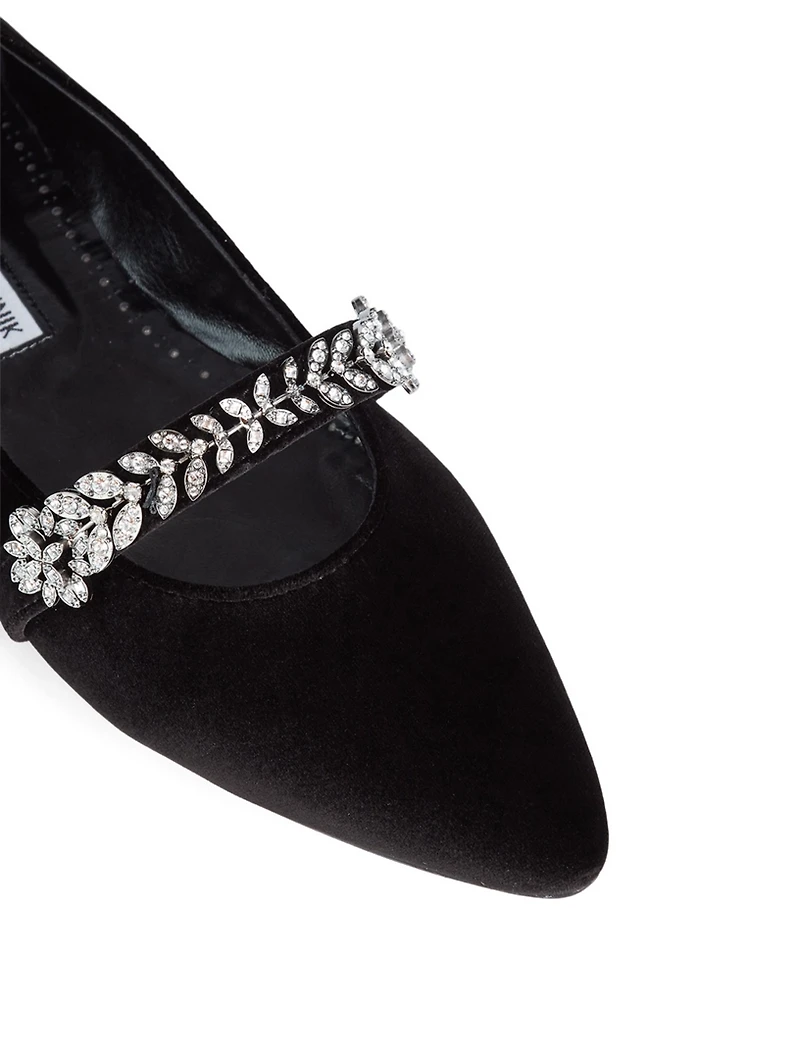 Putini Velvet Mary Jane Ballet Flats