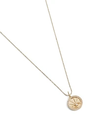 14K Gold Pearl Evil Eye Ray Coin Charm Necklace