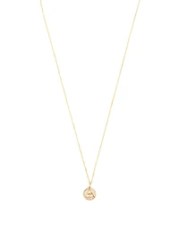 14K Gold Pyramid Evil Eye Medallion Necklace With Diamonds