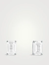 Bloom 14K White Gold Baguette White Topaz Stud Earrings