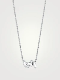 Bloom 14K White Gold Mini Bar Necklace With Diamonds